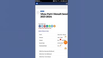 #VKSU ARAV ksu Part-1 Result Session 2021-2024