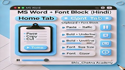 MS Word Home Tab Tutorial in Hindi | Clipboard & Font Block Full Explanation