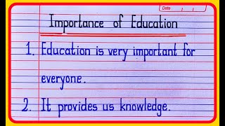 10 Lines Essay on Importance of Education In English | Essay on Importance of education | Essay