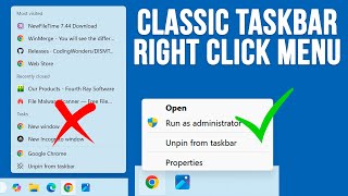 How to Restore the Classic Windows Taskbar Right Click Menu Options