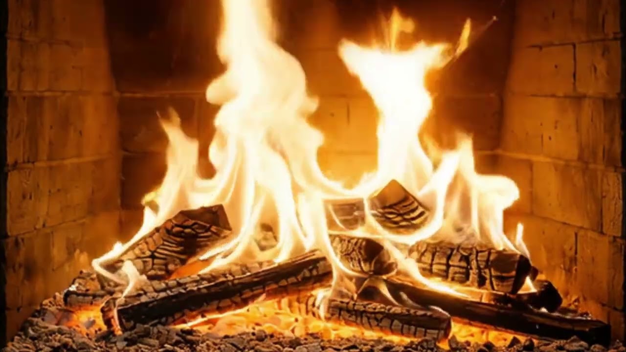 Real Fireplace with Crackling Wood | Relaxing Background – 2 Hours