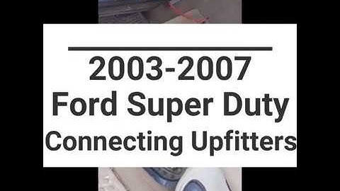 2003-2007 Ford F250 F350 super duty 6.0 upfitter switch hook up - explanation and how-to
