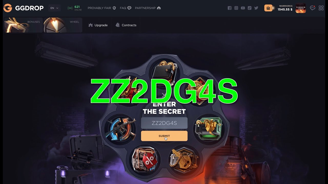 GGDROP WHEEL BONUS (PROMO CODES) 2023 GGDROP PROMO CODE "WAR11" +11