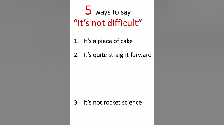 English - 5 ways to say "It's NOT difficult"  #english