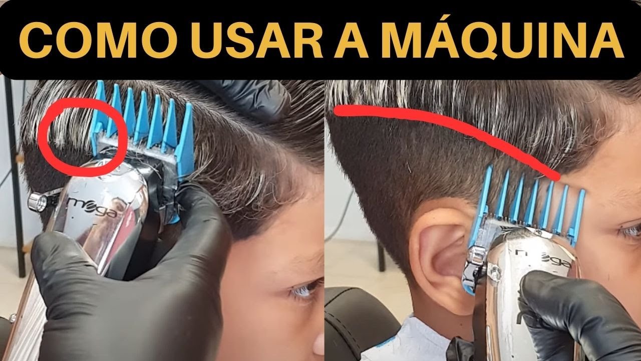 Como usar a máquina de corte no cabelo - Curso de Barbeiros - YouTube