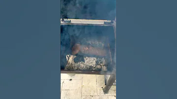 Side smoker barbecue pork and Maple wood smoke