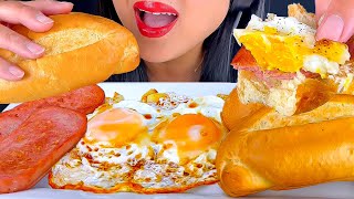 Asmr Fried Eggs & Spam With Fresh Baguettes