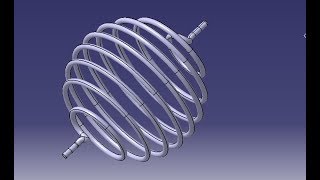 Design of spherical helix spring in CATIA