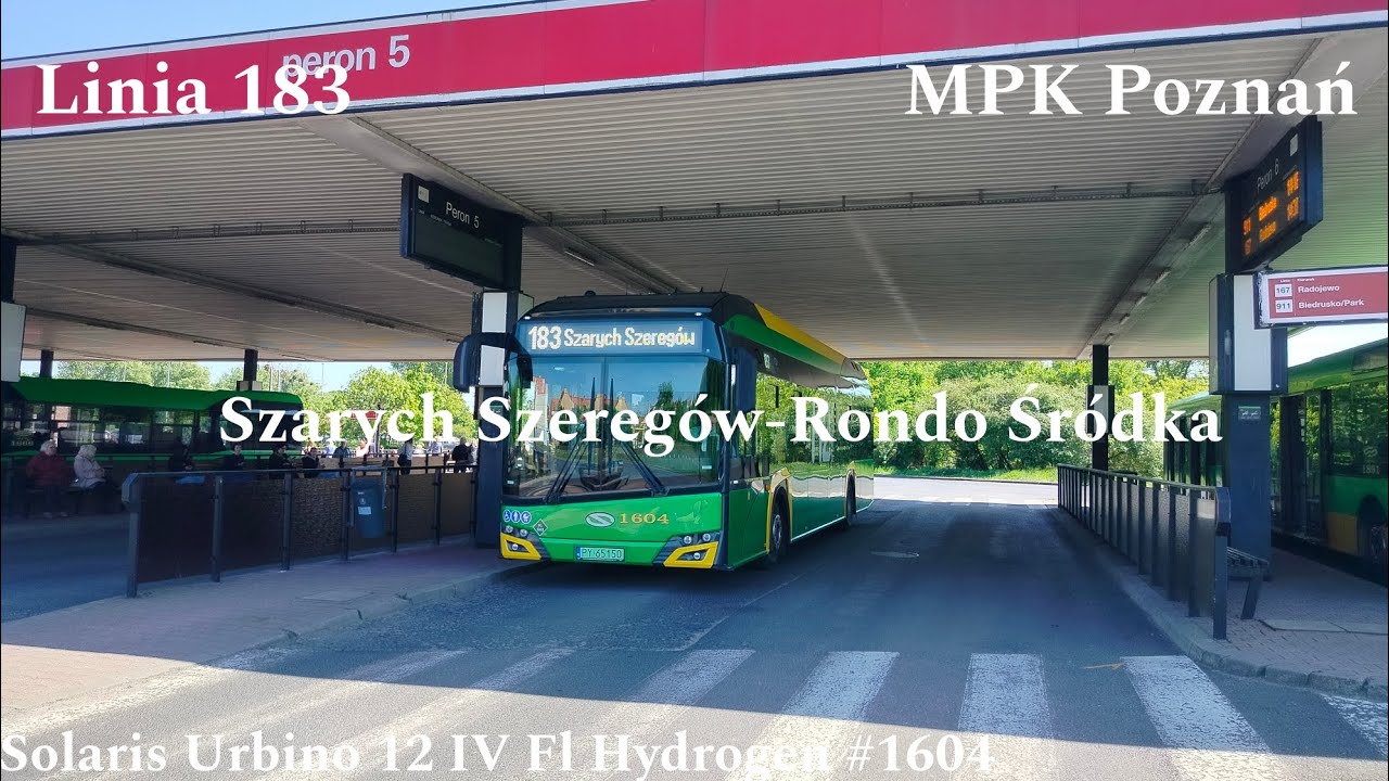 Poznań Linia 183 Szarych Szeregów-Rondo Śródka Solaris Urbino 12 IV Fl Hydrogen #1604