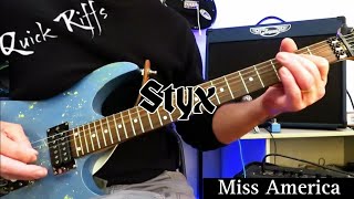 Quick Riffs  Miss America  Styx Guitar Lesson  Tutorial