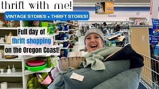 Thrift With Me! Vintage & Thrift Shopping On The Oregon Coast! I Hit The MOTHER LODE!!!