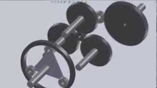 Wind turbine gearbox animation