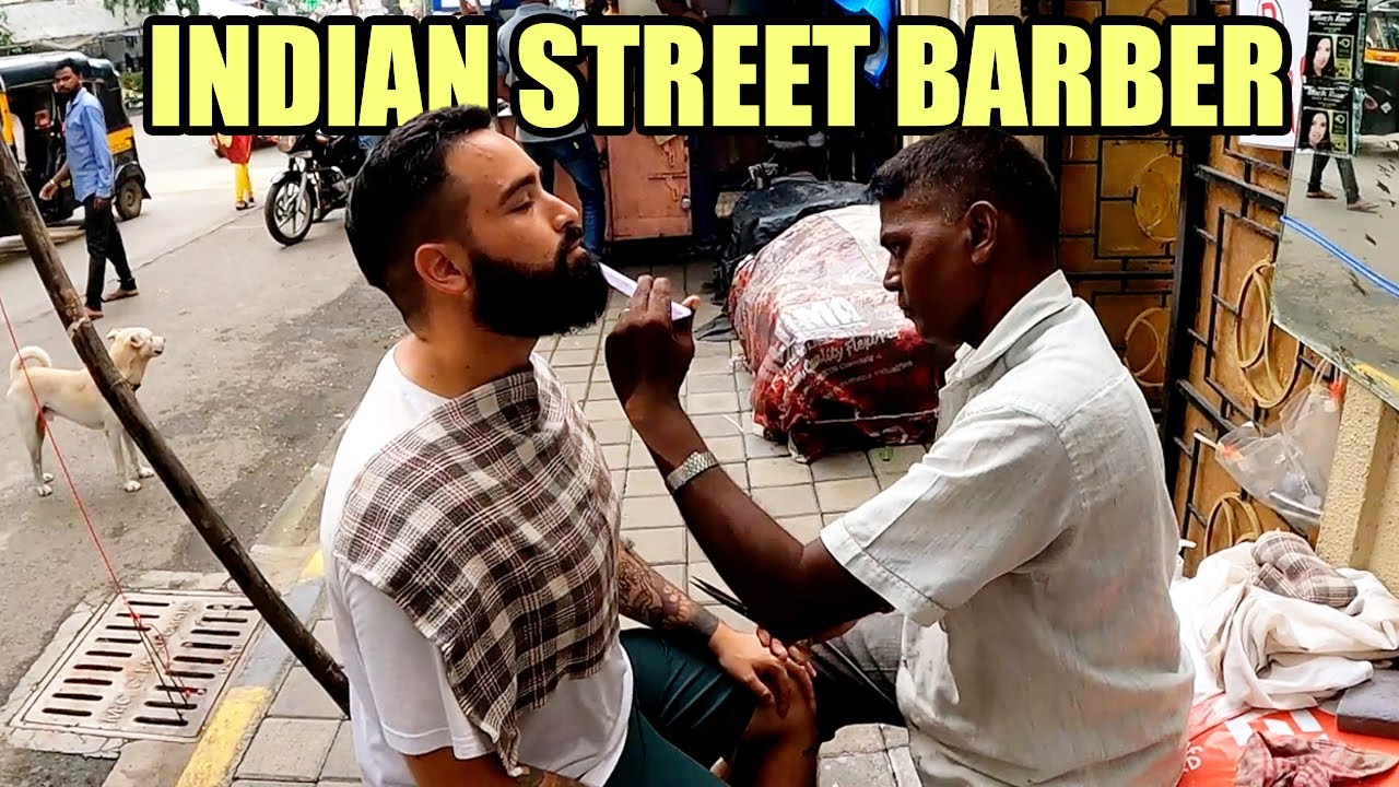 Indian Street Barber Experience in Mumbai, India 🇮🇳 ($0.60 Silent Shave)