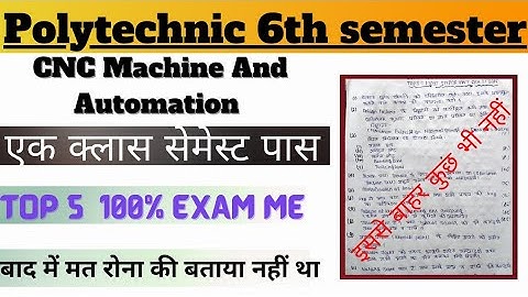 cnc machine and automation important questions | cnc machine and automation 6th semester | bteup |