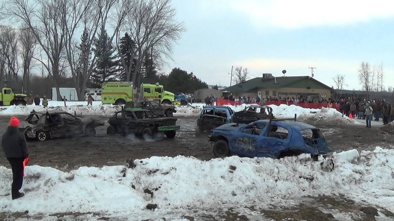 Winter 2016 Hard Hat Bar Demolition Derby Feature part 2 (Hale,Michigan