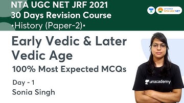 Early Vedic & Later Vedic Age | 100% Most Expected MCQs | UGC NET-JRF 2021 | History | Sonia Singh