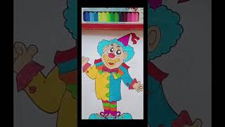 How to colour a cute joker 🃏 for kid's #shorts #ytshorts