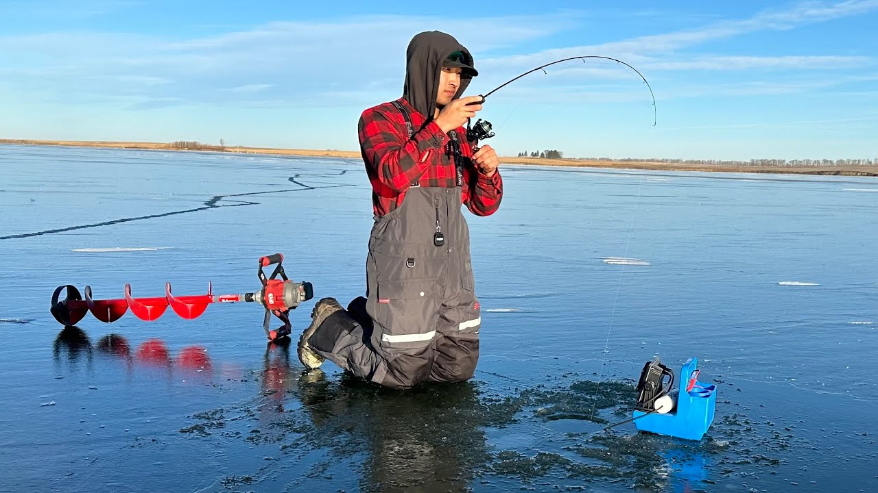 FIRST ICE Fishing Shallow Water for Aggressive Fish! 