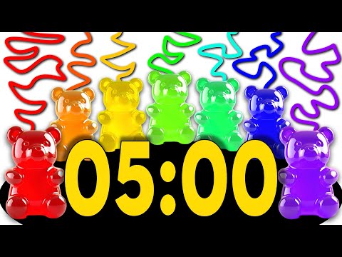5-Minute Timer 🌈 Rainbow Gummy Bear 🐻 