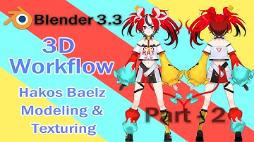 Hakos Baelz 3D Modeling Timelapse - Part 2 (Modeling & Texturing)