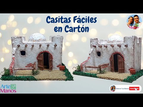 ?Cómo Hacer CASITAS FÁCILES EN CARTÓN Para Pesebres, Belenes, Tutorial B Arte en Tus Manos