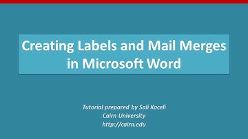 Creating labels and performing a mail merge in Microsoft Word 2010 or 2007