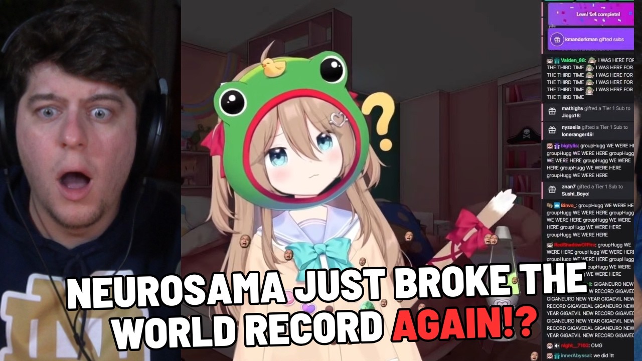 NEUROSAMA JUST BROKE THE WORLD RECORD TWITCH HYPE TRAIN *AGAIN*! OUR REACTION TO VEDAL'S RECORD