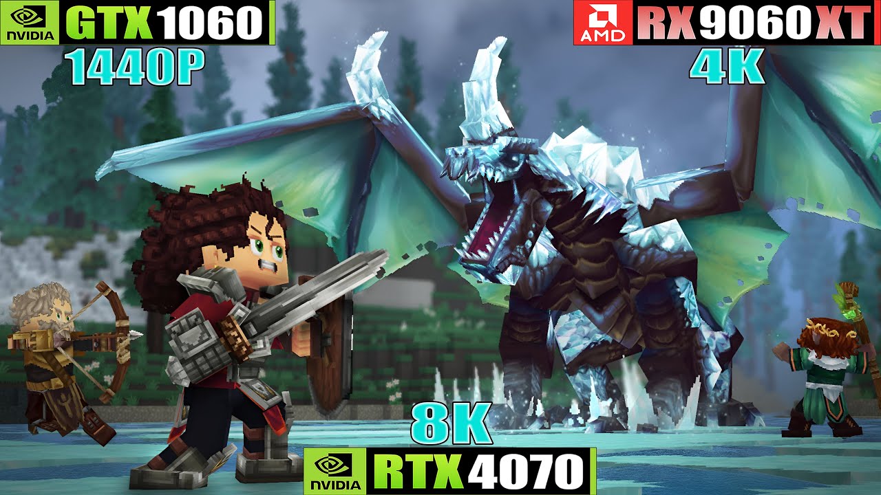 GTX 1060 - RX 9060 XT - RTX 4070~Hytale Early Access Performance