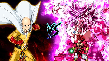 Saitama The Bald Destroyed OP Buff (New) VS Limit Break Broly SSJ4 V2 OP in Jump Force Mugen