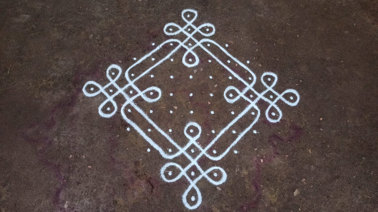 Border kambi kolam for aadi velli in 11 x 1 dots | sikku kolam | SathyaSelva Arts