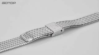 WS056 70 105MM Silver Stainless Steel Watch Strap