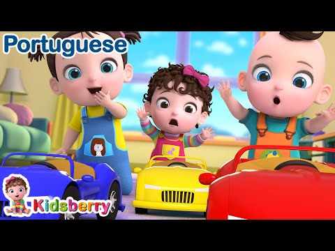 🚗 Conte com Carros! 🚗 Canção dos 10 Carrinhos | Kidsberry em Portuguêse - Músicas Infantis