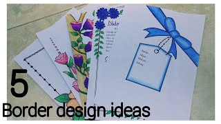 5 border design ideas useful for student's projects/ beautiful border design ideas| Riswana Artbook