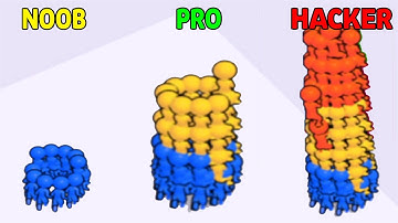 Human Tower Run - NOOB VS PRO VS HACKER