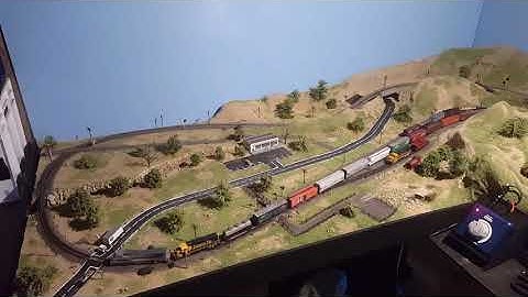 Caliente and Tehachapi on a hollow core door in N scale