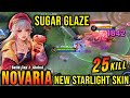 25 kills sugar glaze novaria new starlight skin  build top 1 global novaria  mlbb