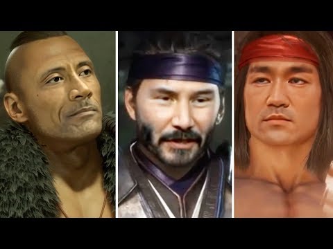 MK11 - Celebrities Skins (Keanu Reeves, The Rock, Bruce Lee, Bruce Campbell, Vandamme) [DeepFake]