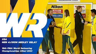 NEW TIED WORLD RECORD 🚨🚨 🤯 🇦🇺🇺🇸 🤯| Men’s 4x100m Medley Relay | CRAZY FINISH👀👀