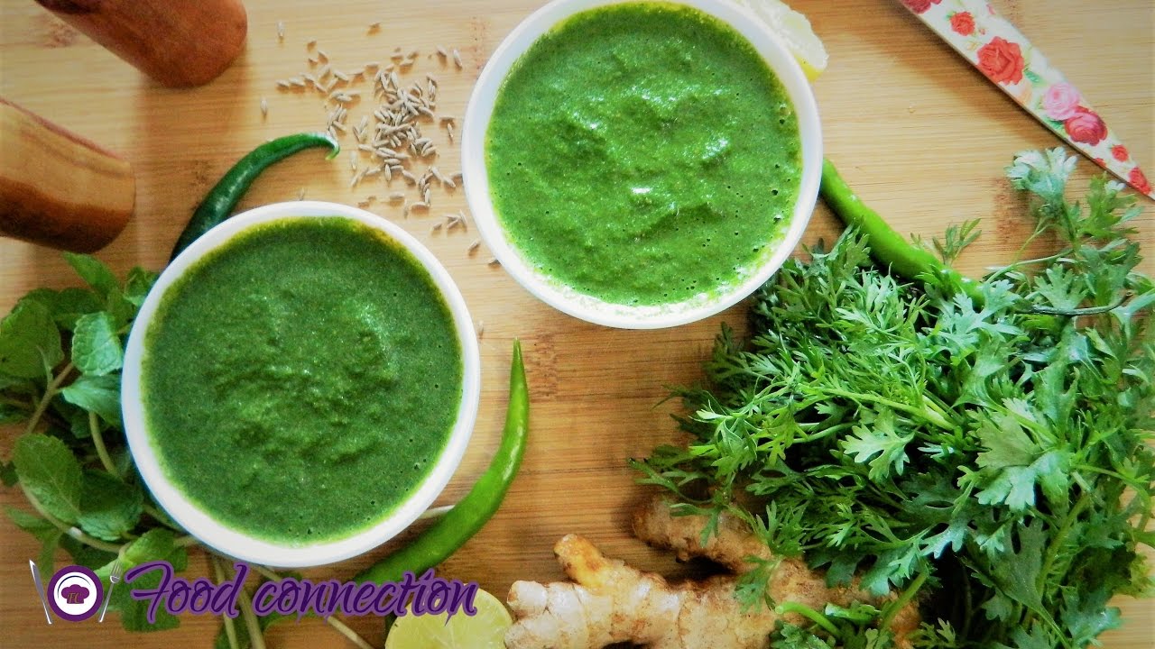 Coriander Curd Chutney & Coriander Mint Chutney Dhaniya Pudina