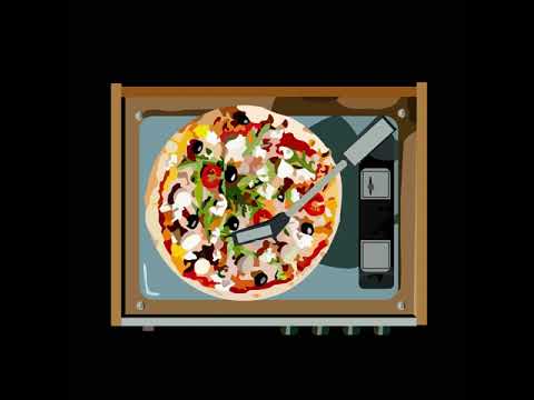 pizza sur tourne disque animation motion design
