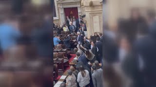 Brawl breaks out in Argentina parliament between politicians