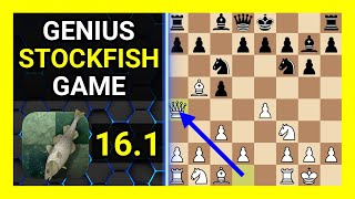 Genius Stockfish 16.1 Chess Game, Sicilian Defense, Nyezhmetdinov-Rossolimo Attack,