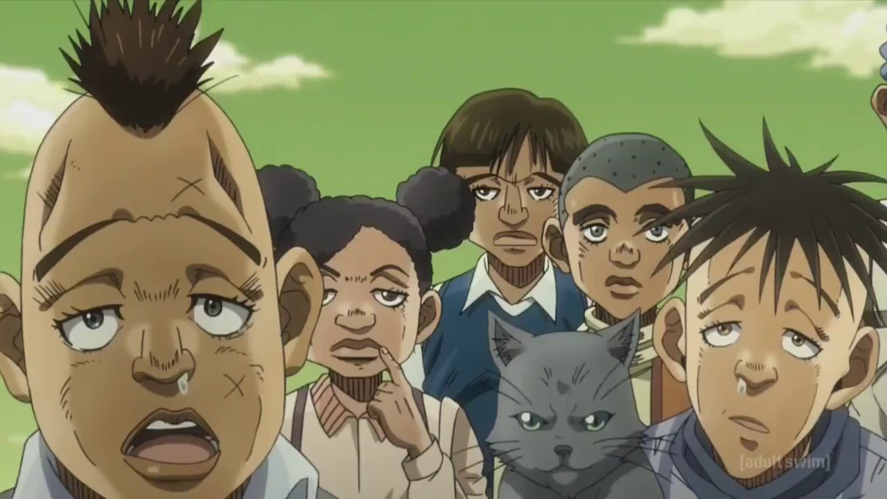 JoJo  Joseph and Avdol get stuck together Eng Dub1