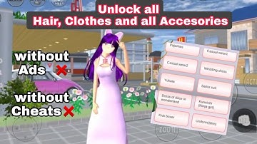How to unlock all clothes,accesories in sakura simulator without ads  | 2022