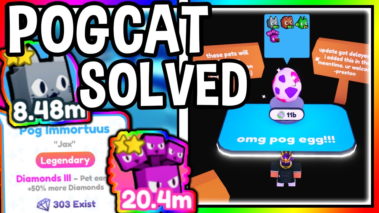 Pogcat HOW TO GET POGCAT SOLVED In Pet Simulator X Roblox - YouTube