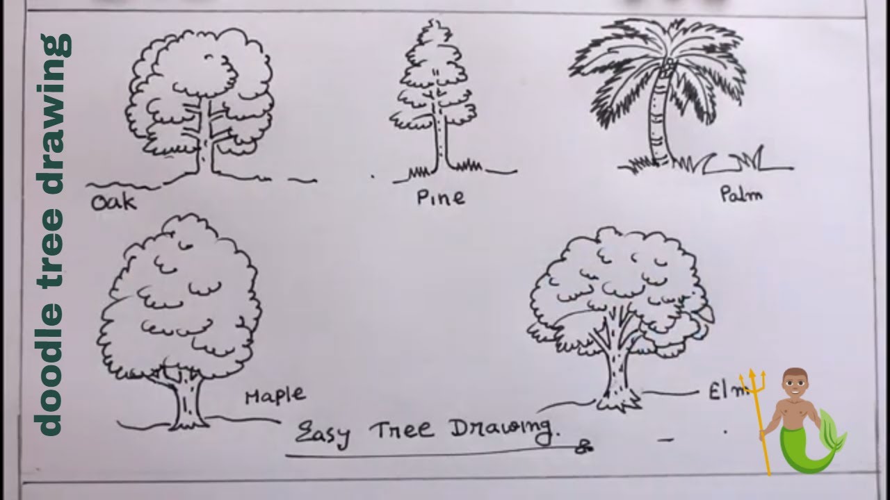 How To Draw A Tree 8 Different Ways Drawing Trees Youtube - Gambaran