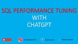 CHATGPT & SQL PERFORMANCE TUNING | TAMIL | TUNING SQL SERVER