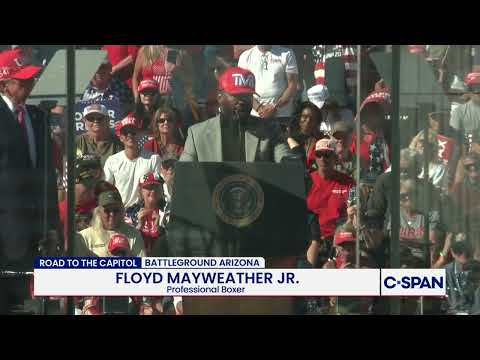 Professional boxer Floyd Mayweather at Trump rally