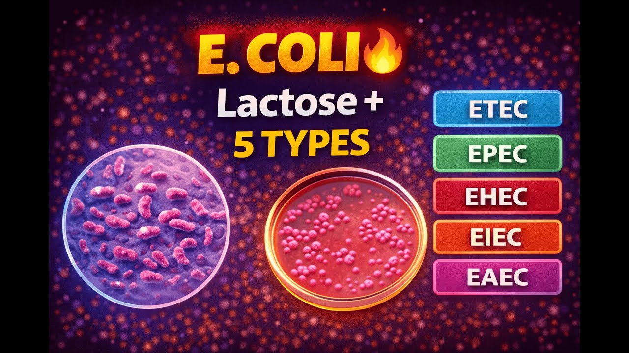 Escherichia coli  | Lactose Fermenter & Diarrheal Types | Microbiology | CBDC | FMG • MBBS • BHMS