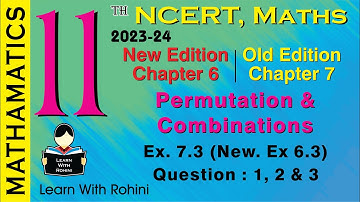 Permutations & Combination | Chapter 7 | Ex7.3. | Question 1,2 & 3| NCERT | Maths | Tamil | class 11